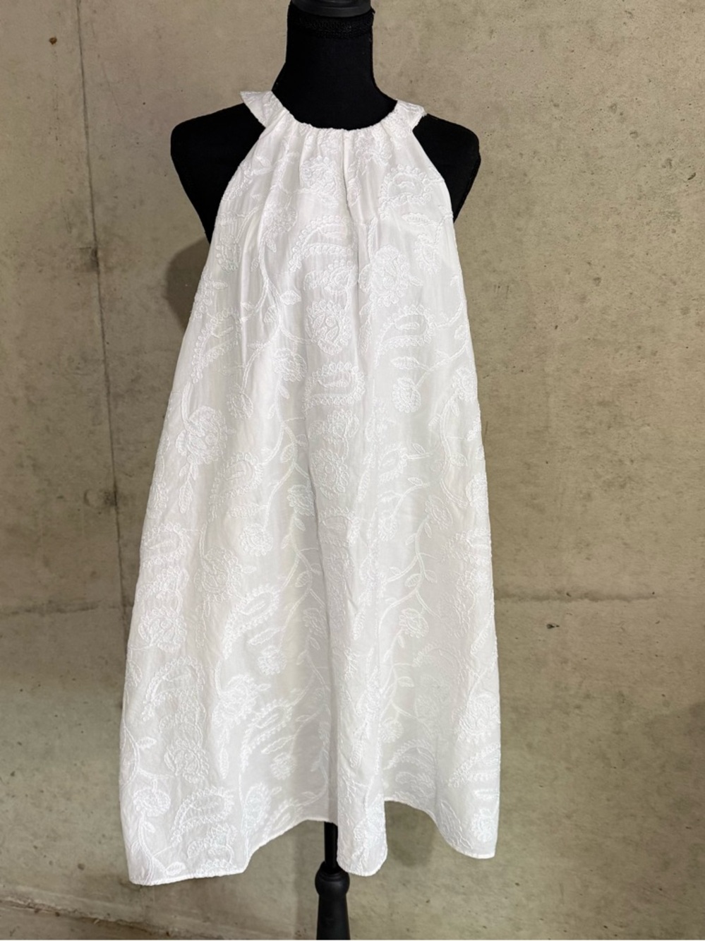 LOFT White Embroidered Halter Girls Dress